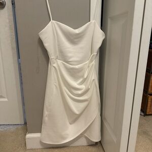 Windsor White Draped Mini Dress